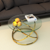 Golden Base Dia Table SDT-05 - Glass Top