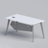 Retro Office Desk - White-Graphite