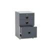 LB Beach 3 Unit Central Lock Mobile Drawer - White and Dark Gray