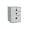 LB Beach 3 Unit Central Lock Mobile Drawer - White