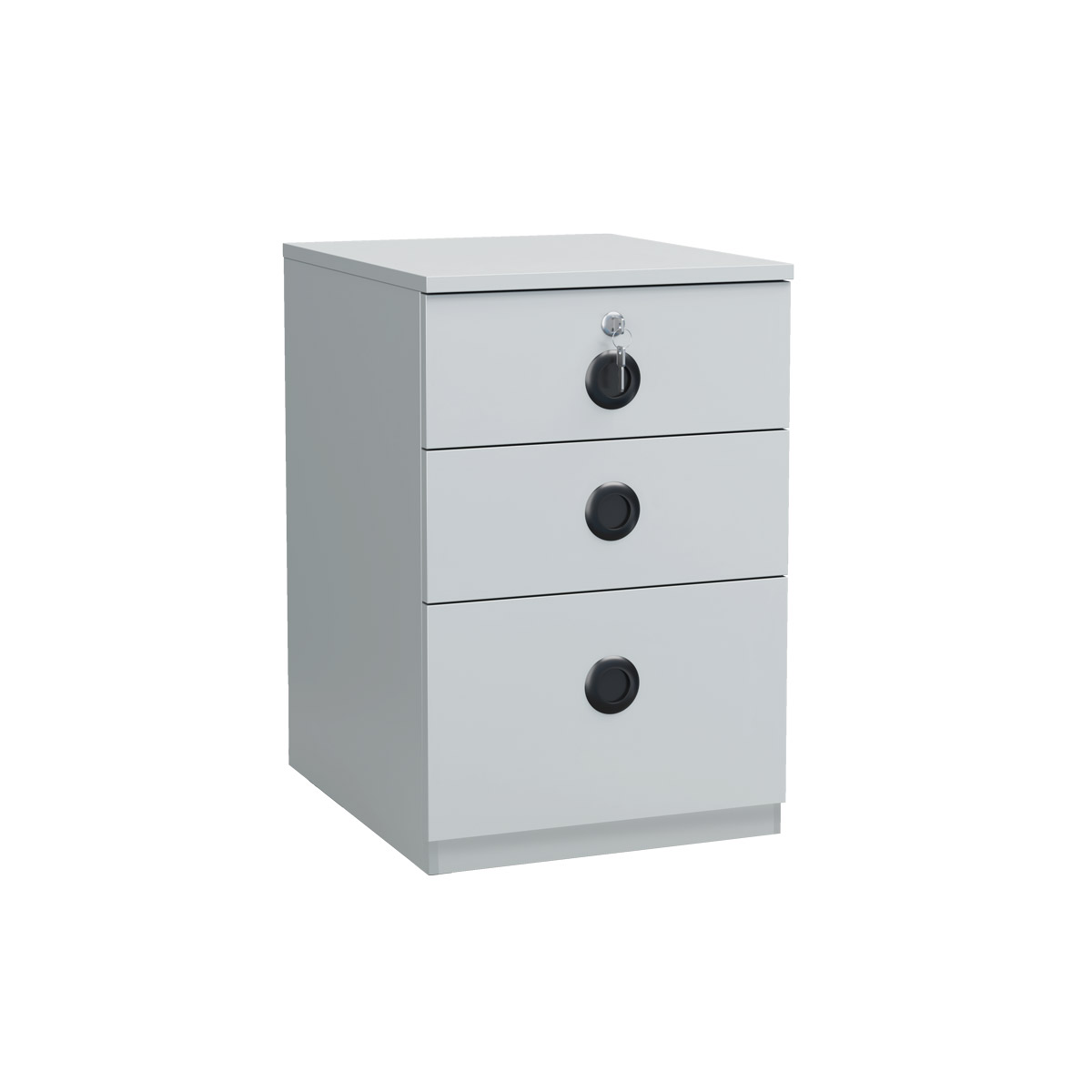LB Beach 3 Unit Central Lock Mobile Drawer - White
