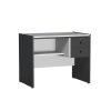 White and Black Engineered Wood Executive Desk Matt