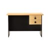 Black and Beach Color Engineered Wood Polished Executive Desk